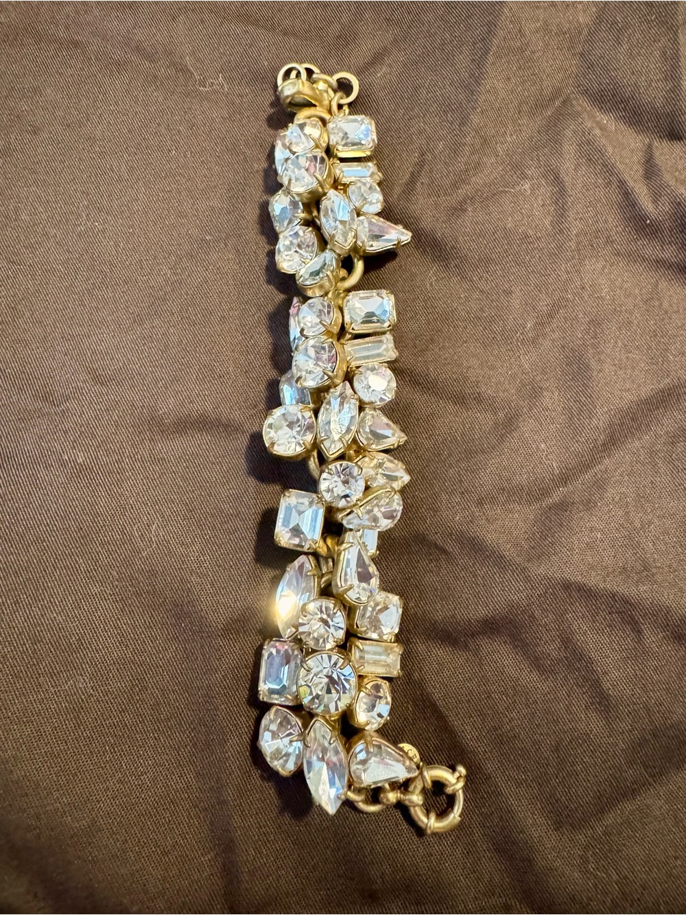 J. Crew Gold-Tone Bracelet with Clear Crystal Accents